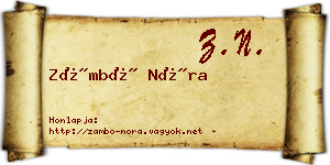 Zámbó Nóra névjegykártya