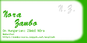 nora zambo business card